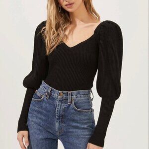 Astr Black V-Neck Sweater